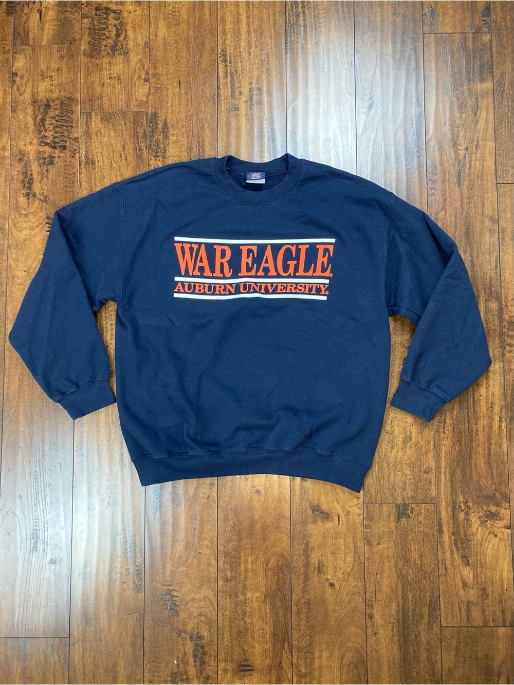 Auburn War Eagle Hoodie Men’s Large Split Bar Spellout Logo Sweatshirt Crew.